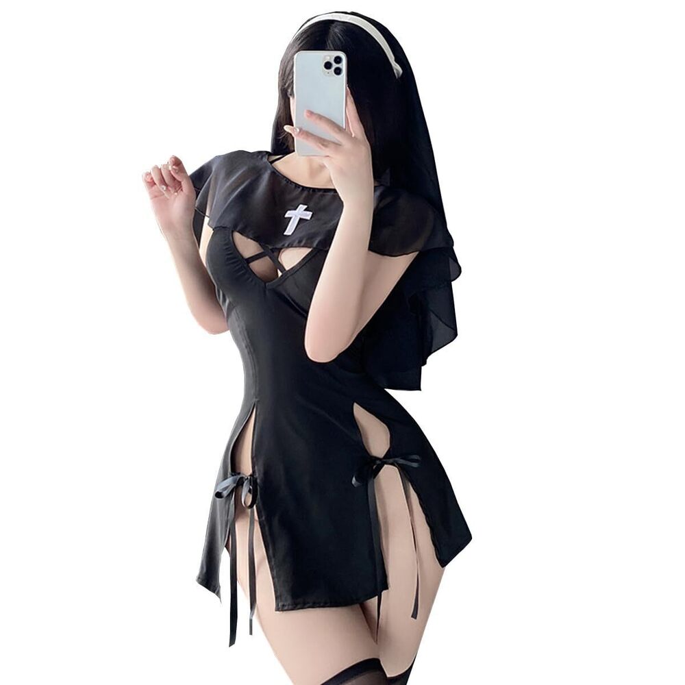 3377 Sexy Nun Costume Adult Gothic Halloween Costumes The Nun Outfit